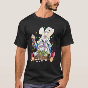 T-shirt Rub ruban puzzle de Pâques Gnomes Œufs de lapin de