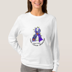 T-shirt RUBAN 1 de FLEUR de conscience de cancer du colon