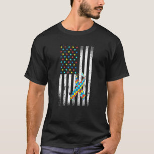 T-shirt Ruban à énigme du drapeau américain pour la sensib