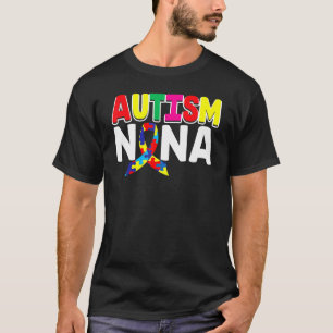 T-shirt Ruban à énigme fière Nana Autisme Sensibilisation