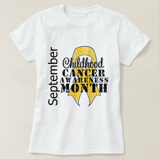 T-shirt Ruban affligé par mois de conscience de Cancer (Design devant)