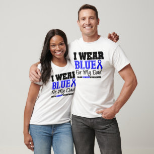 T-shirt Ruban bleu de cancer du colon pour mon papa