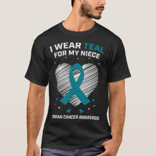 T-shirt Ruban cardiaque Je Porte Turquoise Pour Le Cancer