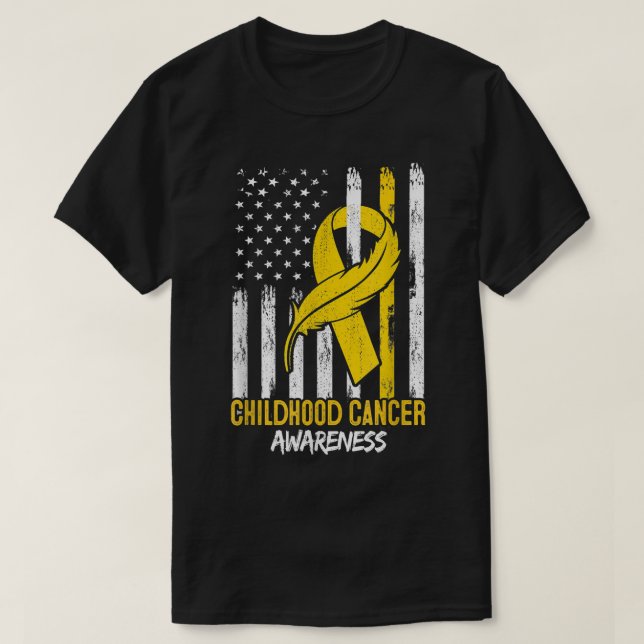 T-shirt ruban dans un drapeau, sensibilisation au cancer c (Design devant)