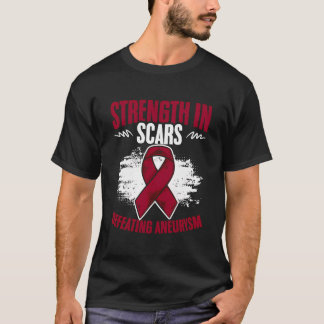 T-shirt Ruban de Bourgogne vaincre Aortic Cerveau Aneysme