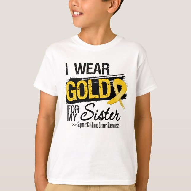 T-shirt Ruban de Cancer d'enfance pour ma soeur (Devant)
