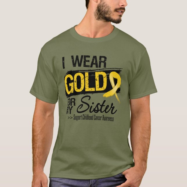 T-shirt Ruban de Cancer d'enfance pour ma soeur (Devant)