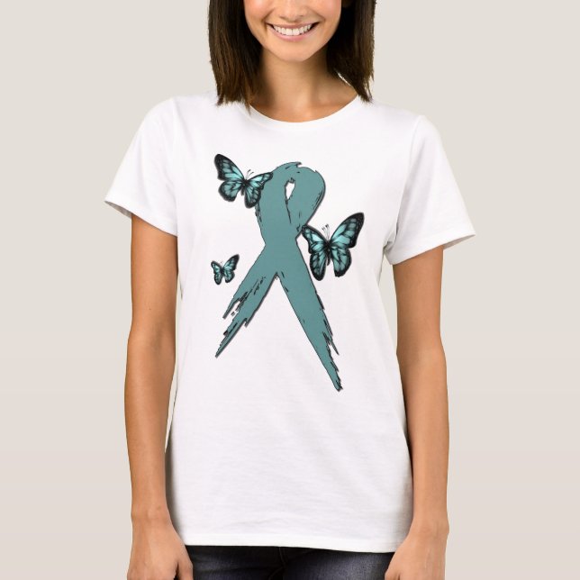 T-shirt Ruban de cancer du col de l'utérus (Devant)