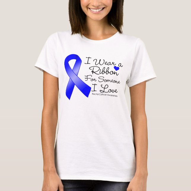 T-shirt Ruban de cancer du rectum quelqu'un amour d'I (Devant)