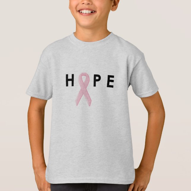 T-shirt Ruban de cancer du sein d'espoir (Devant)