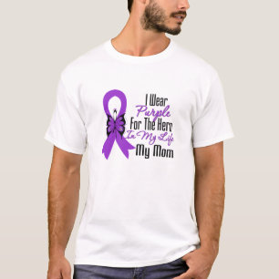 T-shirt Ruban de Cancer pancréatique mon héros ma maman