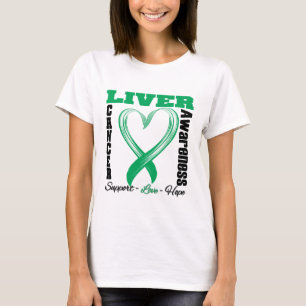 T-shirt Ruban de coeur balayé par conscience de Cancer de