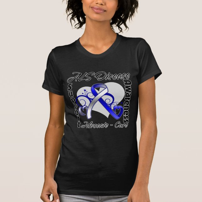T-shirt Ruban de coeur - conscience de la maladie de SAL (Devant)