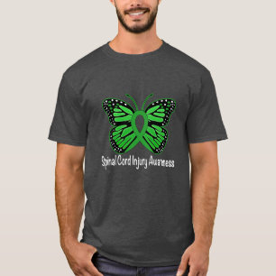 T-shirt Ruban de conscience de papillon de blessure de