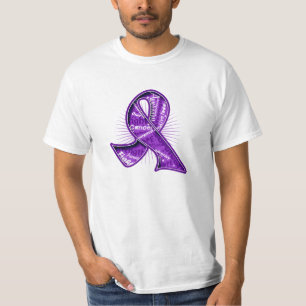 T-shirt Ruban de filigrane de slogan de Cancer