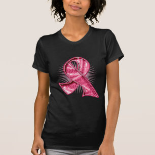 T-shirt Ruban de filigrane de slogan de cancer du sein