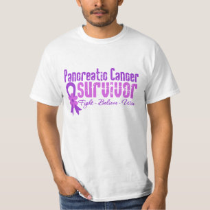 T-shirt Ruban de fleur de survivant de Cancer pancréatiqu