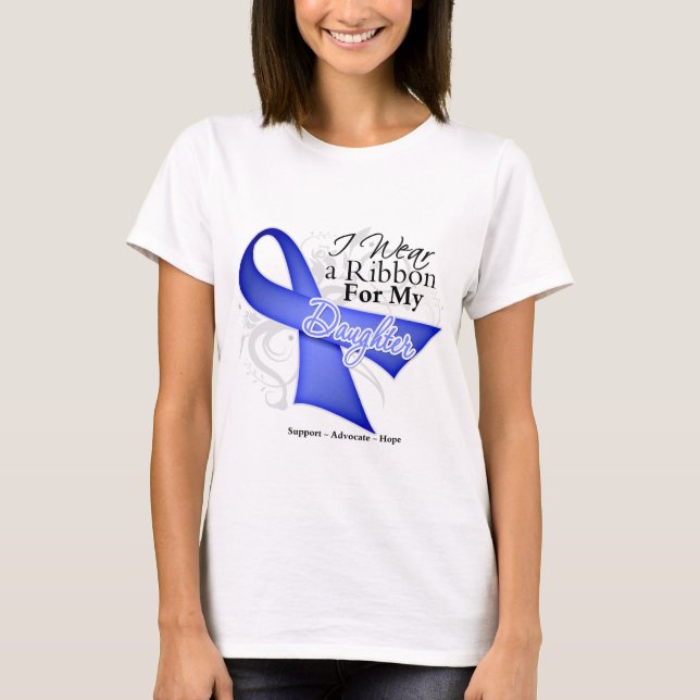 T-shirt Ruban de la fille Periwinkle - Cancer de l'estomac (Devant)