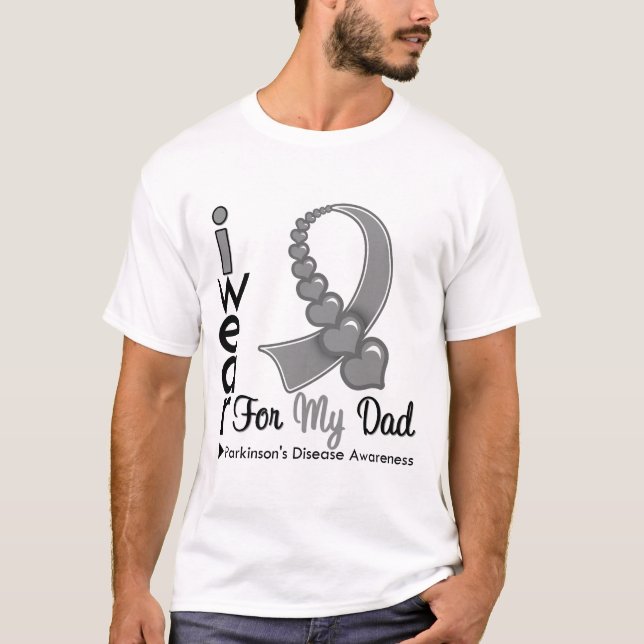 T-shirt Ruban de la maladie de Parkinsons pour mon papa (Devant)