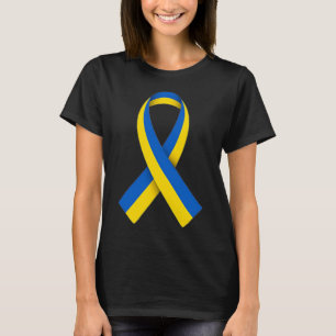 T-shirt Ruban de poche du drapeau ukrainien Drapeau de l'U