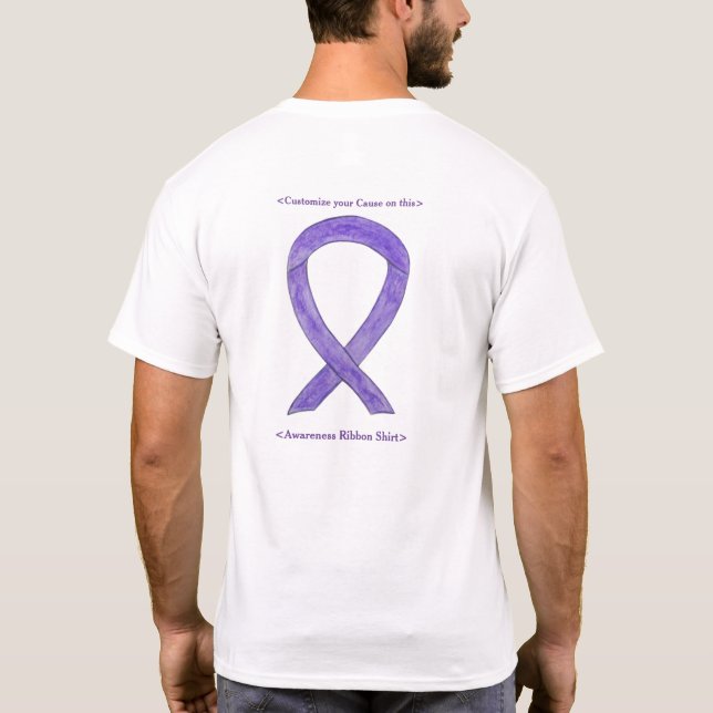 T-shirt Ruban de sensibilisation à la lavande sur mesure C (Dos)