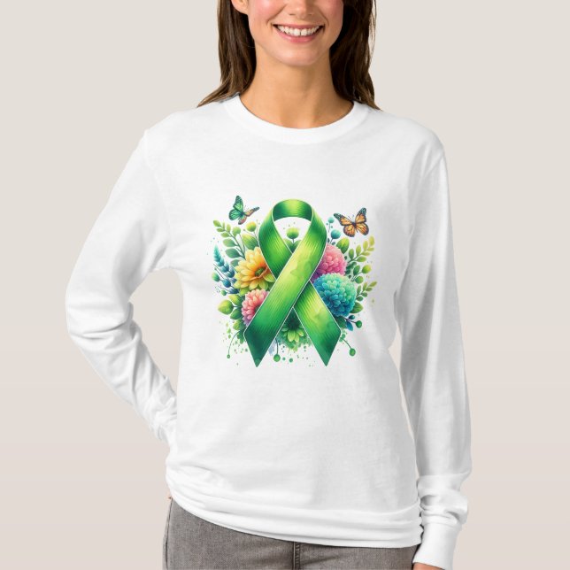 T-shirt Ruban de sensibilisation à la maladie de Lyme (Devant)