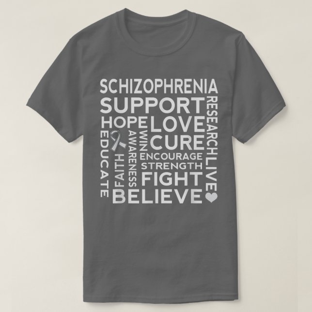 T-shirt Ruban de sensibilisation à la schizophrénie (Design devant)
