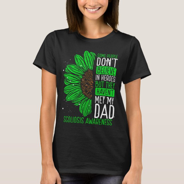 T-shirt Ruban de sensibilisation à la scoliose papa guerri (Devant)
