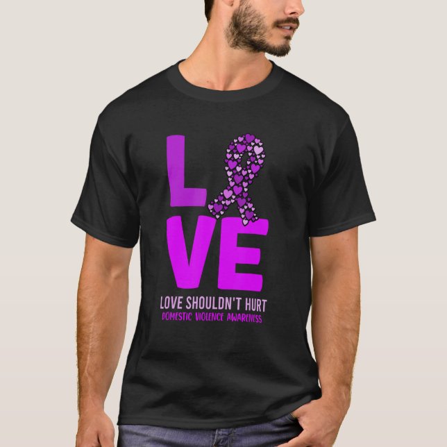 T-shirt Ruban de sensibilisation à la violence familiale 1 (Devant)