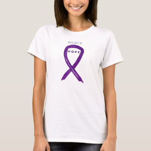 T-shirt Ruban de sensibilisation à la violette Personnalis