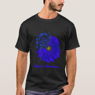 T-shirt Ruban de sensibilisation à l'Ataxie Bleu Tournesol
