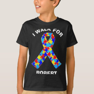 T-shirt Ruban de sensibilisation à l'autisme Marche de col