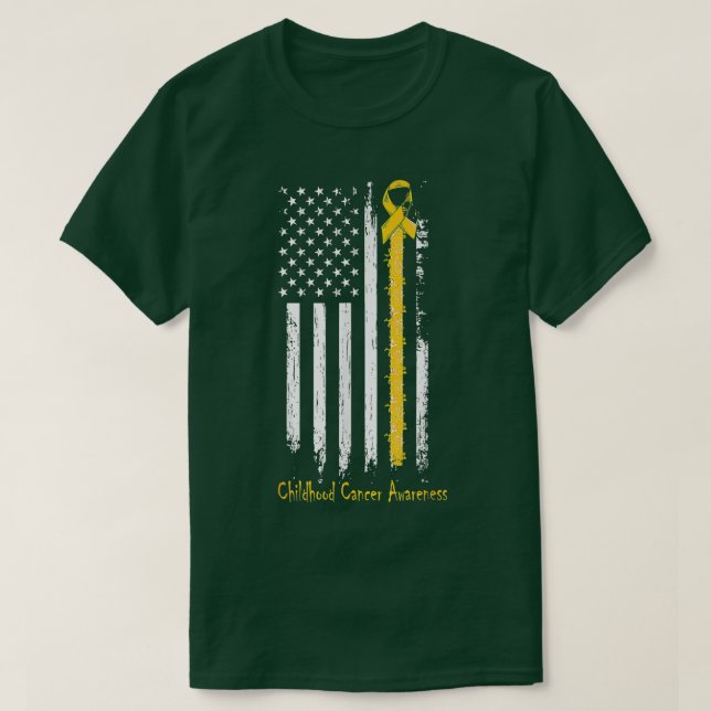 T-shirt Ruban de sensibilisation au cancer chez les enfant (Design devant)