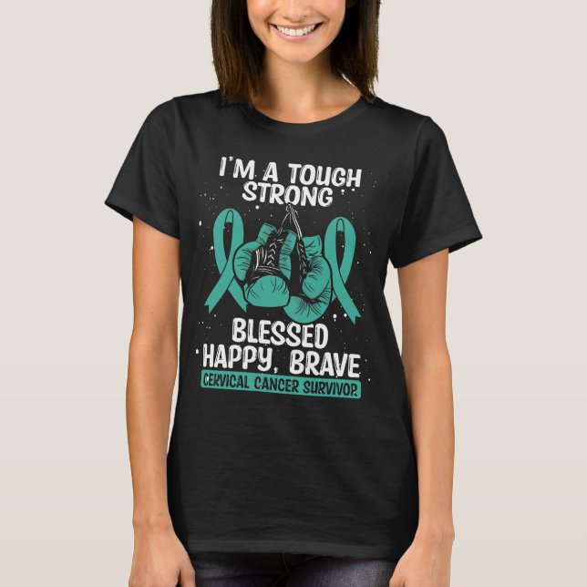 T-shirt Ruban de sensibilisation au cancer du col utérin C (Devant)