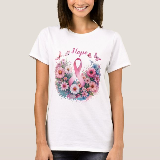 T-shirt Ruban de sensibilisation au cancer du sein (Devant)