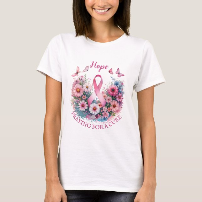 T-shirt Ruban de sensibilisation au cancer du sein (Devant)