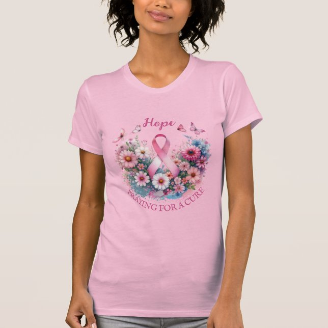 T-shirt Ruban de sensibilisation au cancer du sein (Devant)