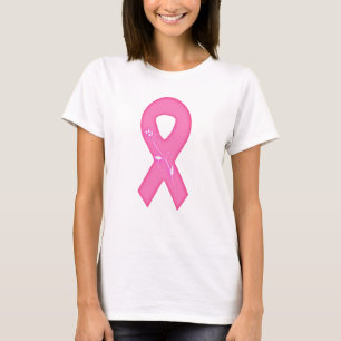 T-shirt Ruban de sensibilisation au cancer du sein avec fl