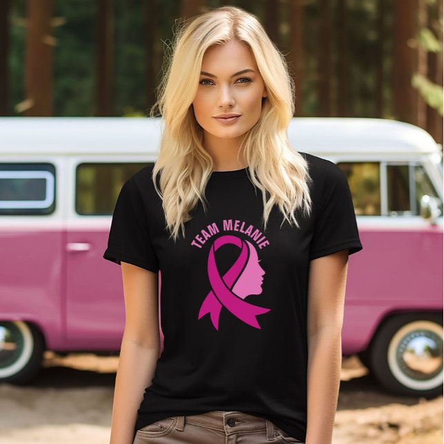 T-shirt Ruban de sensibilisation au cancer du sein Nom per (Créateur téléchargé)