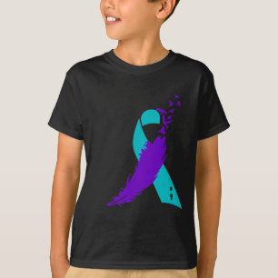 T-shirt Ruban de sensibilisation au suicide à base de demi