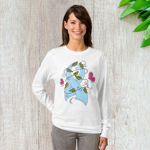 T-shirt Ruban de sensibilisation bleu clair, soutien et es