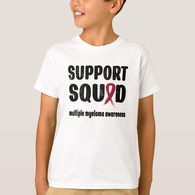 T-shirt Ruban de sensibilisation de l'équipe de soutien au (Devant)