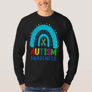 T-shirt Ruban de Sensibilisation sur l'autisme arc-en-ciel
