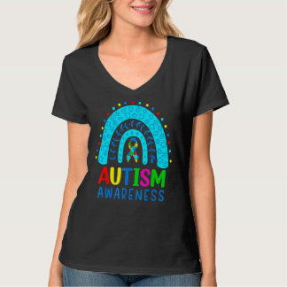 T-shirt Ruban de Sensibilisation sur l'autisme arc-en-ciel