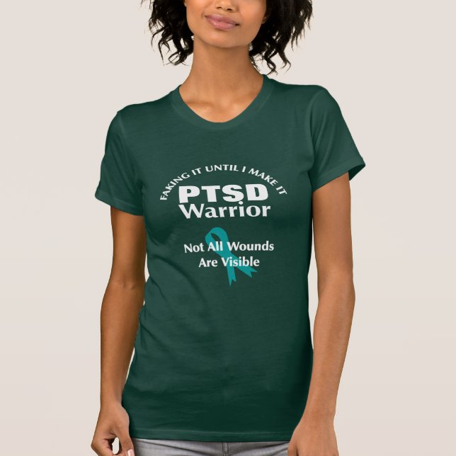 T-shirt Ruban de sensibilisation Turquoise du guerrier du  (Devant)