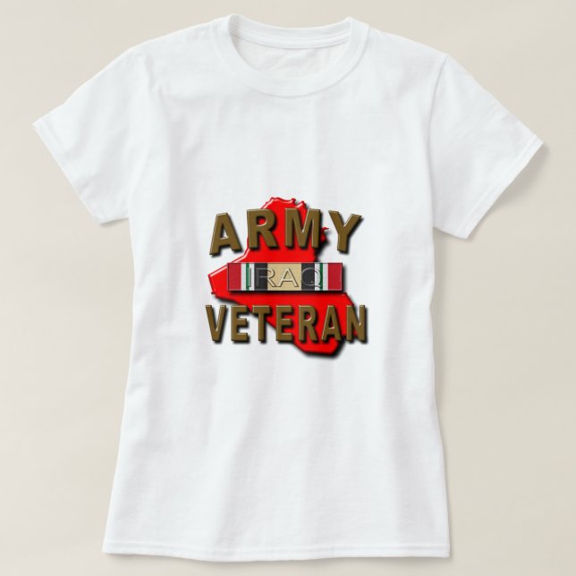 T-shirt Ruban de service de vétéran de l'Irak, ARMÉE (Design devant)