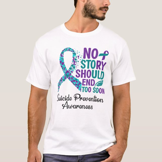 T-shirt Ruban de soutien à la sensibilisation à la prévent (Devant)