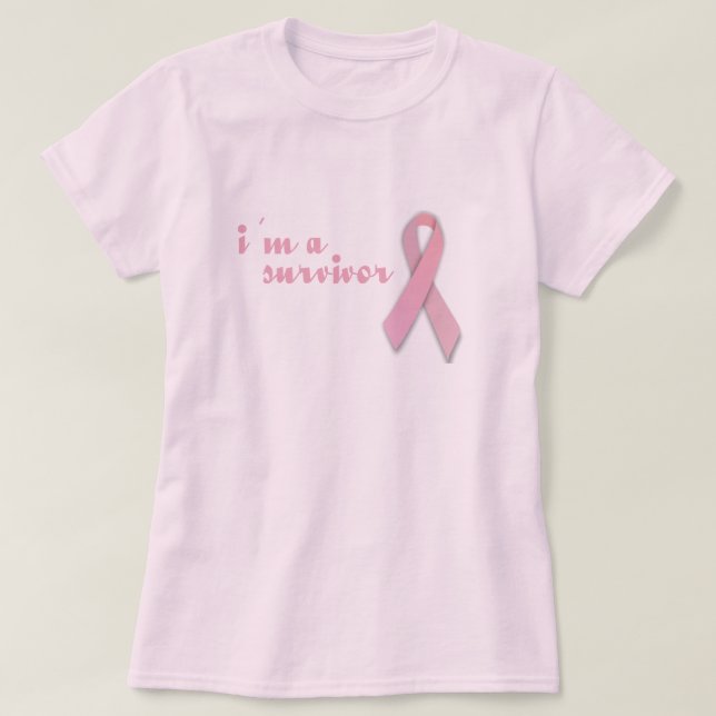 T-shirt Ruban de survivant du cancer du sein (Design devant)