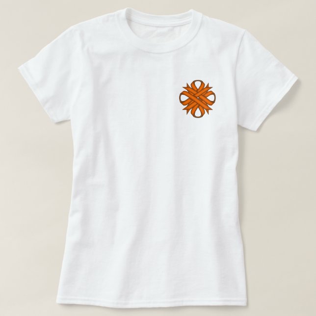 T-shirt Ruban de trèfle orange par Kenneth Yoncich (Design devant)