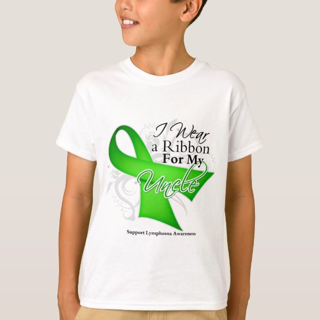T-shirt Ruban de vert d'oncle chaux - lymphome (Devant)